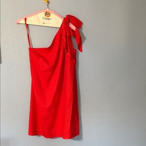 ANTONIO MELANI Vibrant Red One-Shoulder Dress